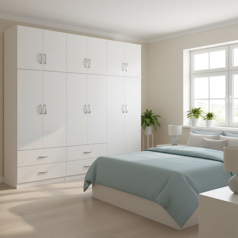 Dulap Athos cu 6 usi si loft, 240x42x240 cm - Dulap Athos cu 6 usi si loft, 240x42x240 cm - 383-000232
