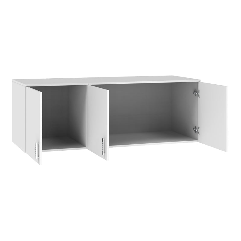 Dulap cu trei uși Royal, Loft, lemn, Alb - Stejar, 150x58x53 cm - Alb