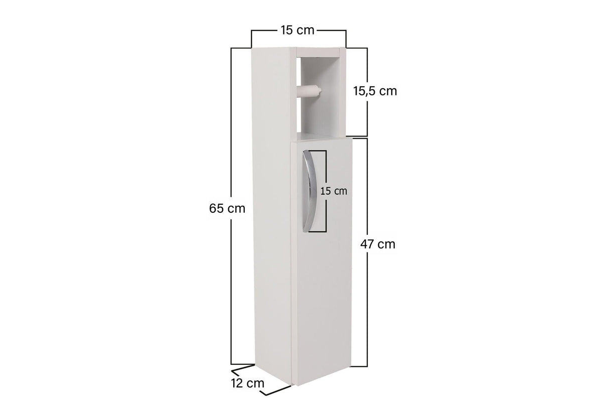 Dulap de Baie Hartie igienica, 15x65x12 cm - Alb
