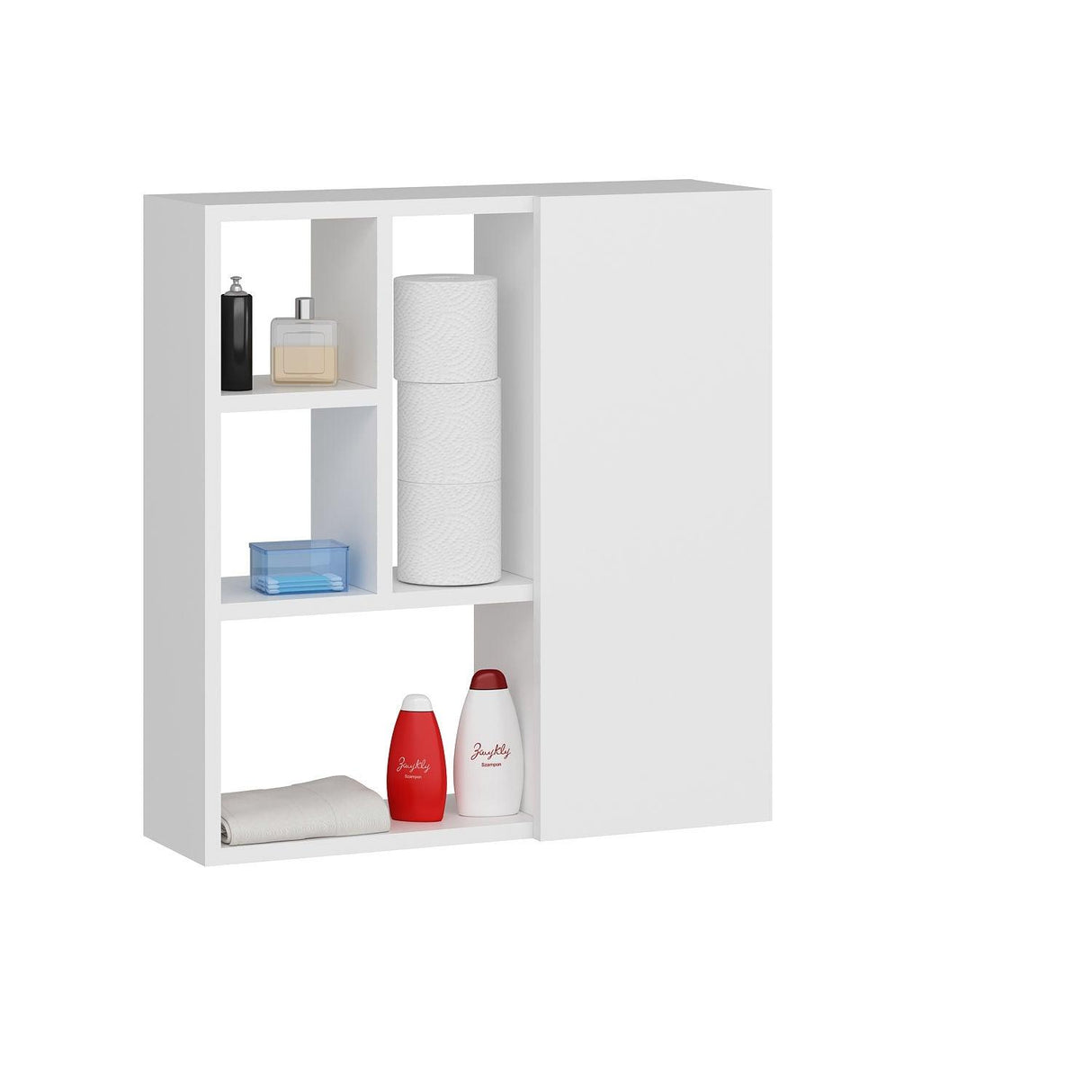 Dulap de baie Suspendat Secret, Alb, 60x64x22 cm