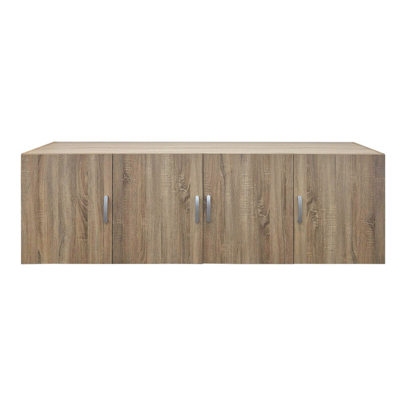 Dulap de haine Alvia cu 4 uși, stil loft, Alb - Sonoma, 200x51x60 cm - SONOMA