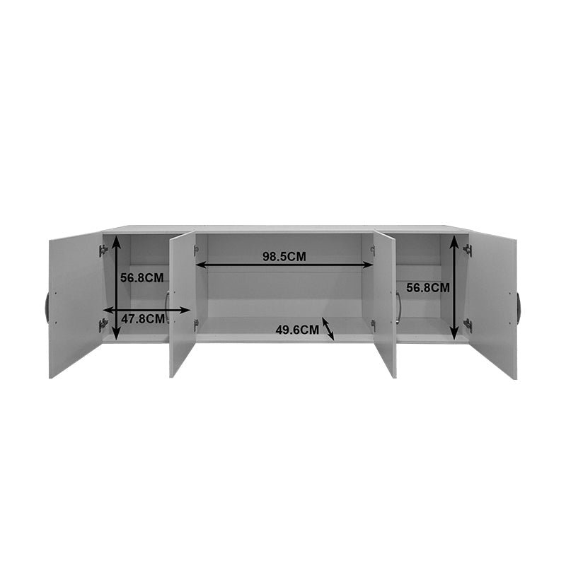 Dulap de haine Alvia cu 4 uși, stil loft, Alb - Sonoma, 200x51x60 cm - SONOMA