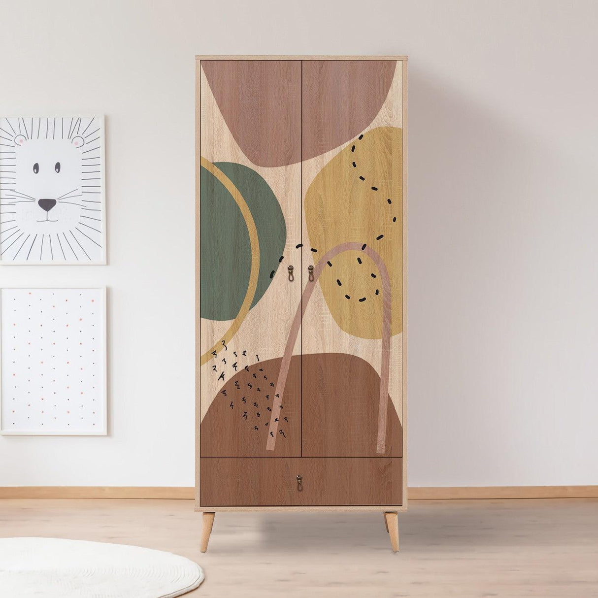 Dulap de Haine City, Multicolor, 80x190x45 cm