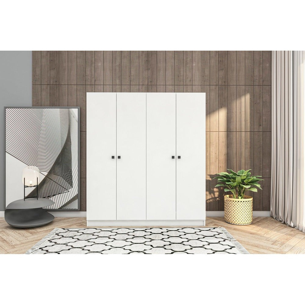 Dulap de Haine cu 6 Usi si 13 Rafturi, Alb, 120x170x41 cm