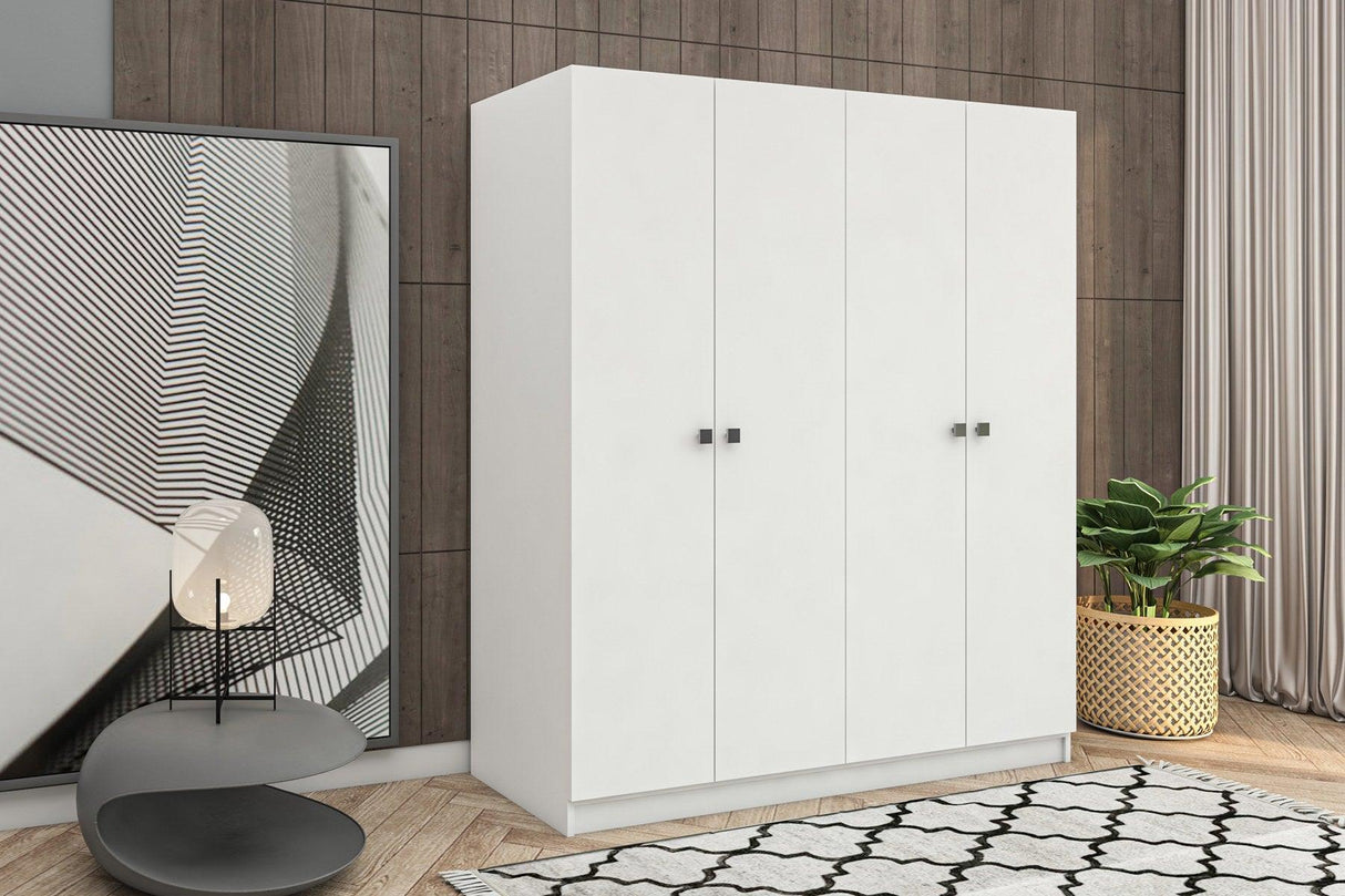 Dulap de Haine cu 6 Usi si 13 Rafturi, Alb, 120x170x41 cm