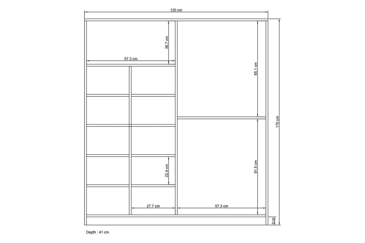Dulap de Haine cu 6 Usi si 13 Rafturi, Alb, 120x170x41 cm
