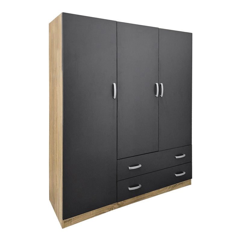 Dulap de haine Alvia cu 3 uși și 2 sertare, Diverse culori, 150x51x180cm - Dulap de haine Three-leaf wardrobe cu 2 drawers Alvia, Diverse culori, 150x51x180cm - 383-000164