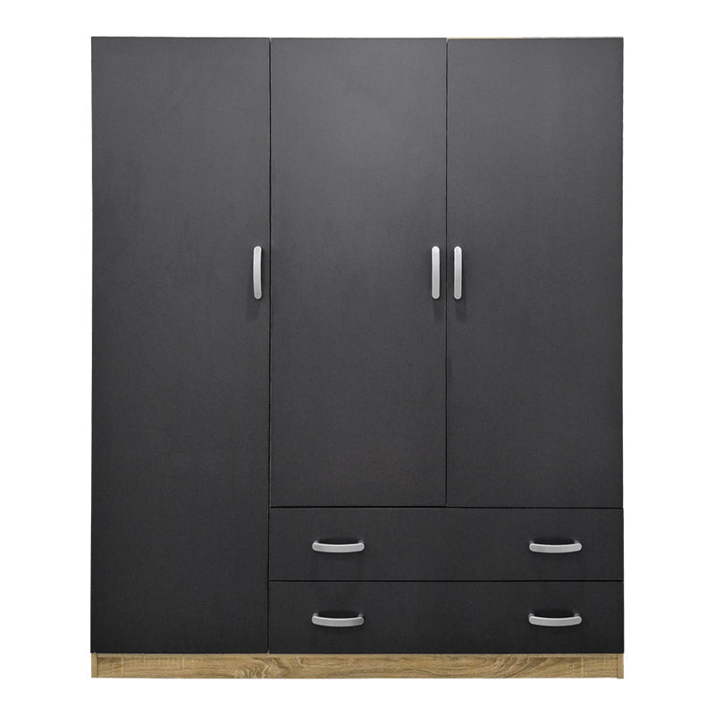 Dulap de haine Alvia cu 3 uși și 2 sertare, Diverse culori, 150x51x180cm - Sonoma-Antracit