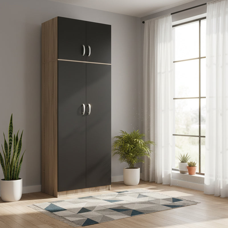 Dulap Athos cu 2 usi si loft, 80x42x240 cm - Dulap Athos cu 2 usi si loft, 80x42x240 cm - 383-000086