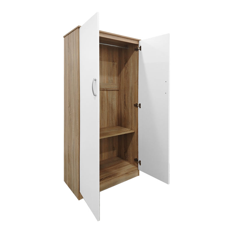 Dulap Athos cu 2 usi, 80x42x180 cm - Sonoma-Alb