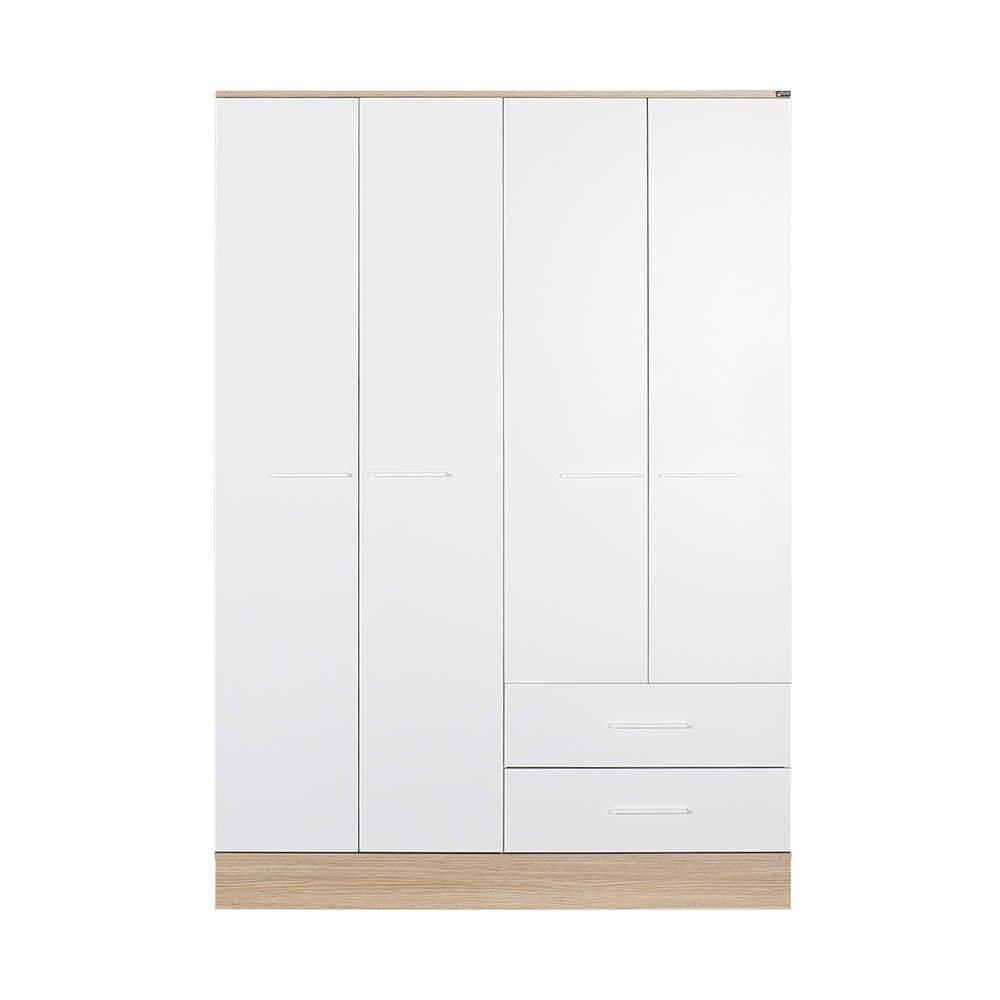 Dulap Haine GRD-842-MB-3 Home Collection® Base, 4 usi, 2 sertare, Alb, 137x198x52 cm