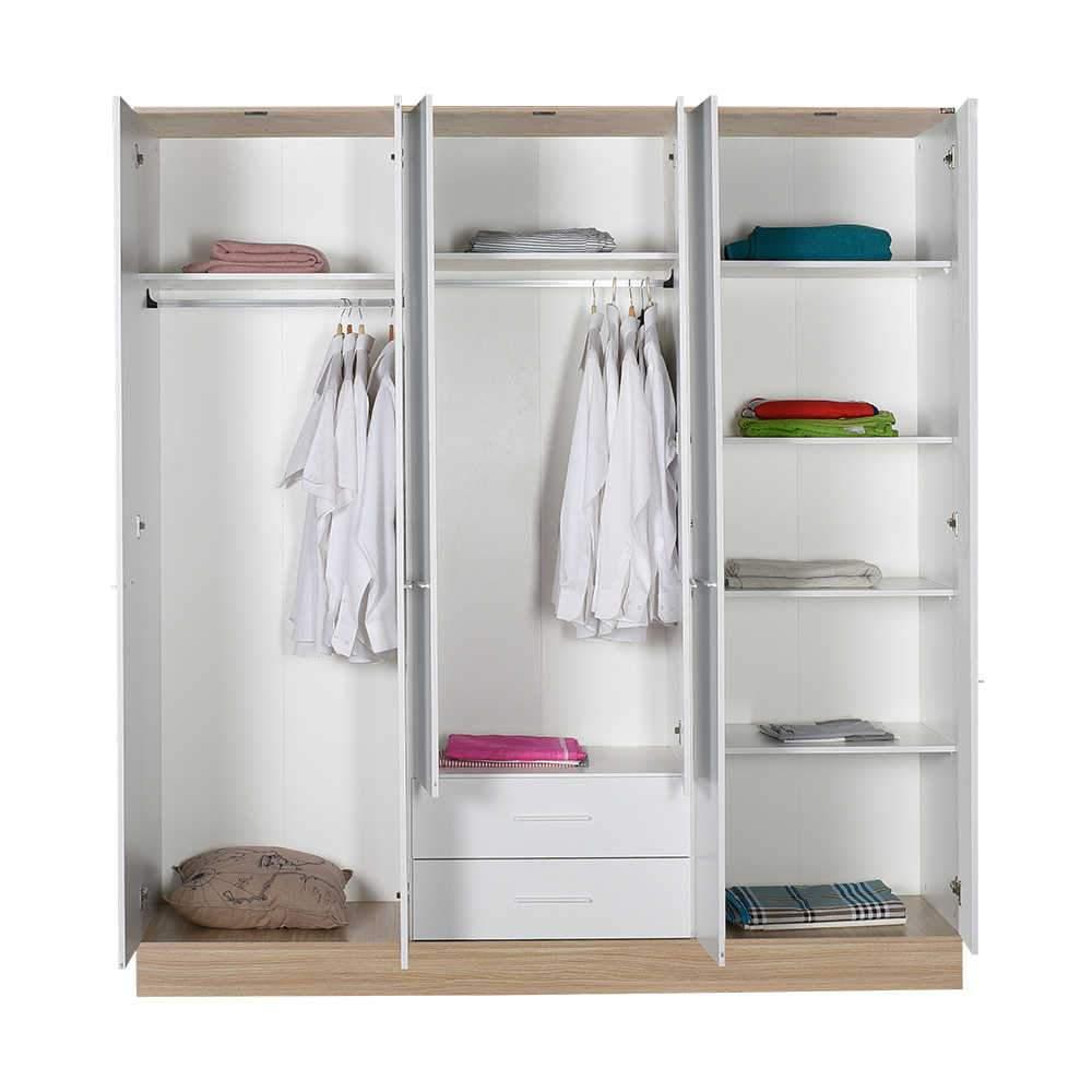 Dulap Haine GRD-862-MB-4 Home Collection® Base, 6 usi, 2 sertare, Alb, 206x224x52 cm