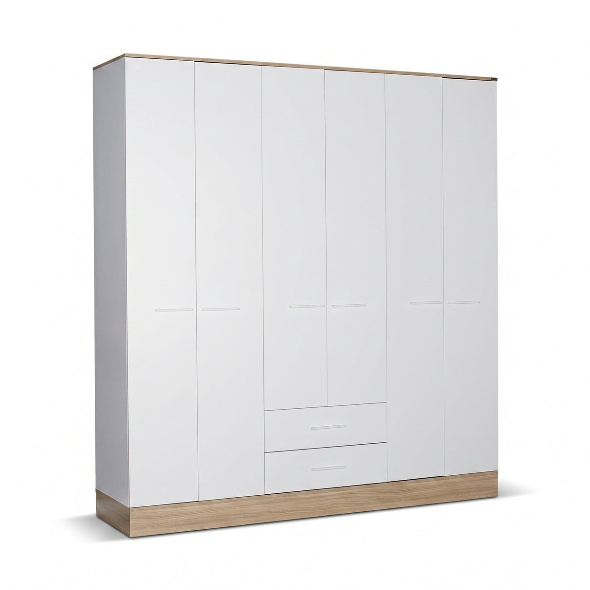 Dulap Haine GRD-862-MB-4 Home Collection® Base, 6 usi, 2 sertare, Alb, 206x224x52 cm