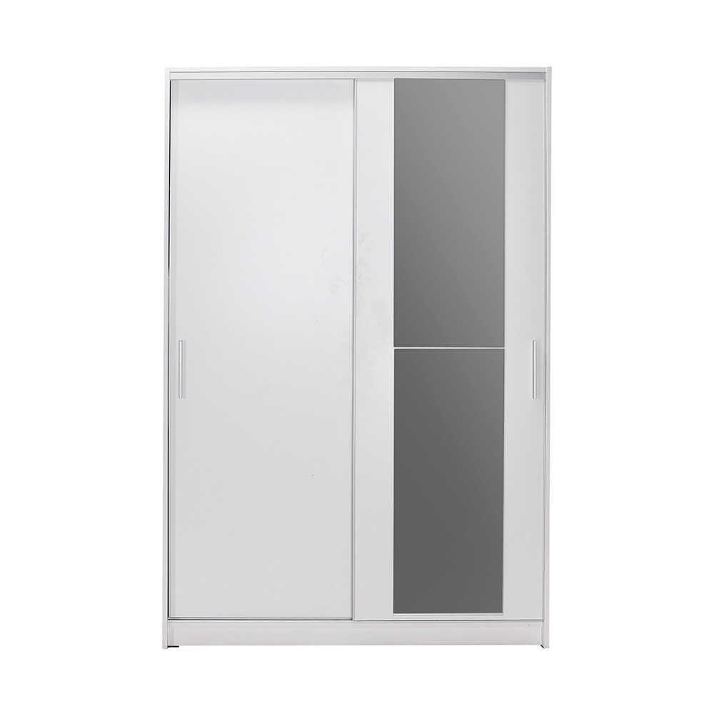 Dulap Haine SWD-512-BB-2 Home Collection® Elit Mediu, 2 usi glisante cu oglinda, Alb - Natur - Sonoma, 120x182x52 cm - Alb | SKU: SWD-512-BB-2, SWD-512-TT-2, SWD-512-SN-2