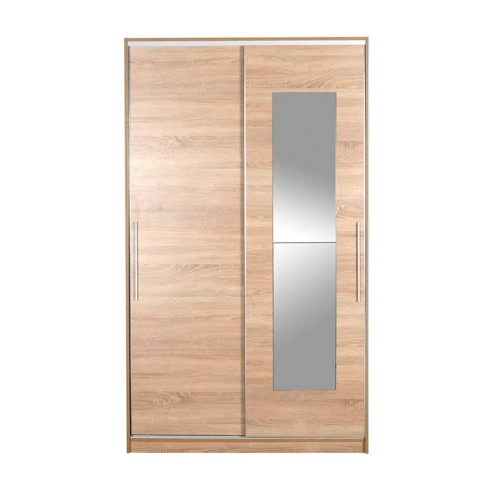 Dulap Haine SWD-713-TT-2 Home Collection® Elit Plus, 2 usi glisante cu oglinda, Sonoma, 120x207x52 cm