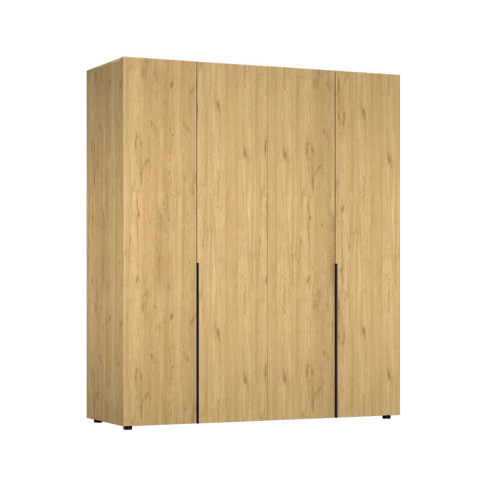 Dulap Haine GRD-1740-DD-3 Home Collection® Oryana cu 4 usi cu rafturi si umerasi, 180x210x62 cm - Stejar | SKU: GRD-1740-FF-3