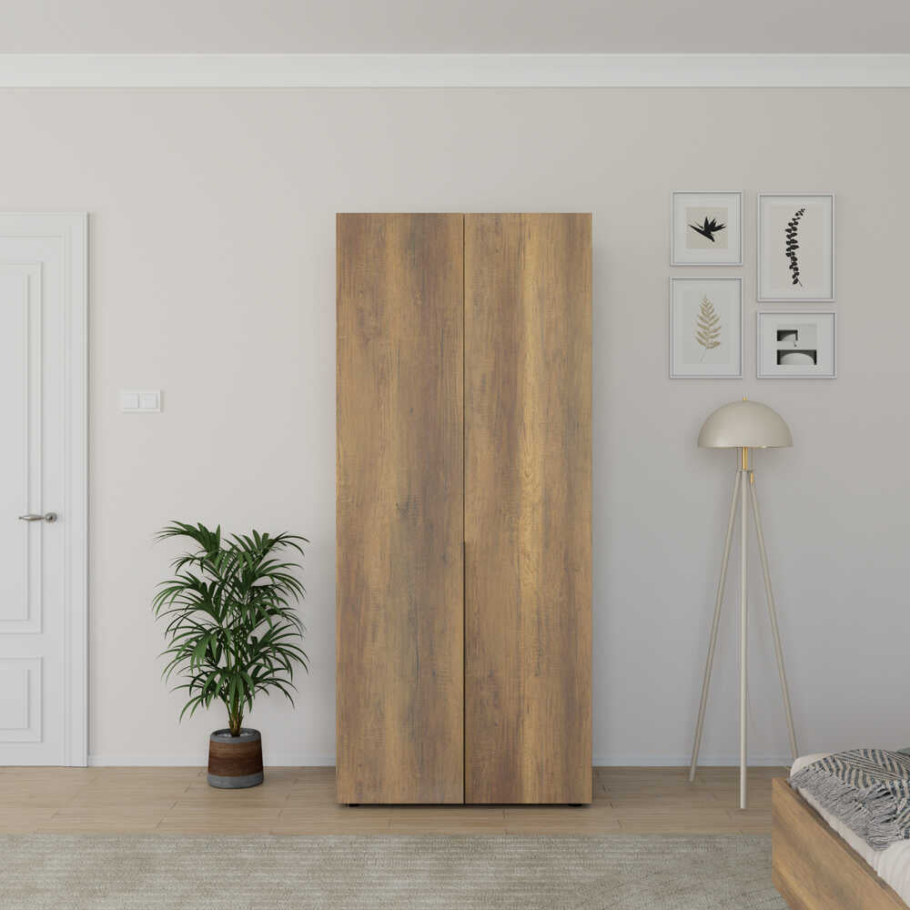 Dulap Haine GRD-1722-DD-2 Home Collection® Oryana cu 2 usi si umeras, Alb - Nuc, 90x210x62 cm - Nuc | SKU: GRD-1722-OO-2