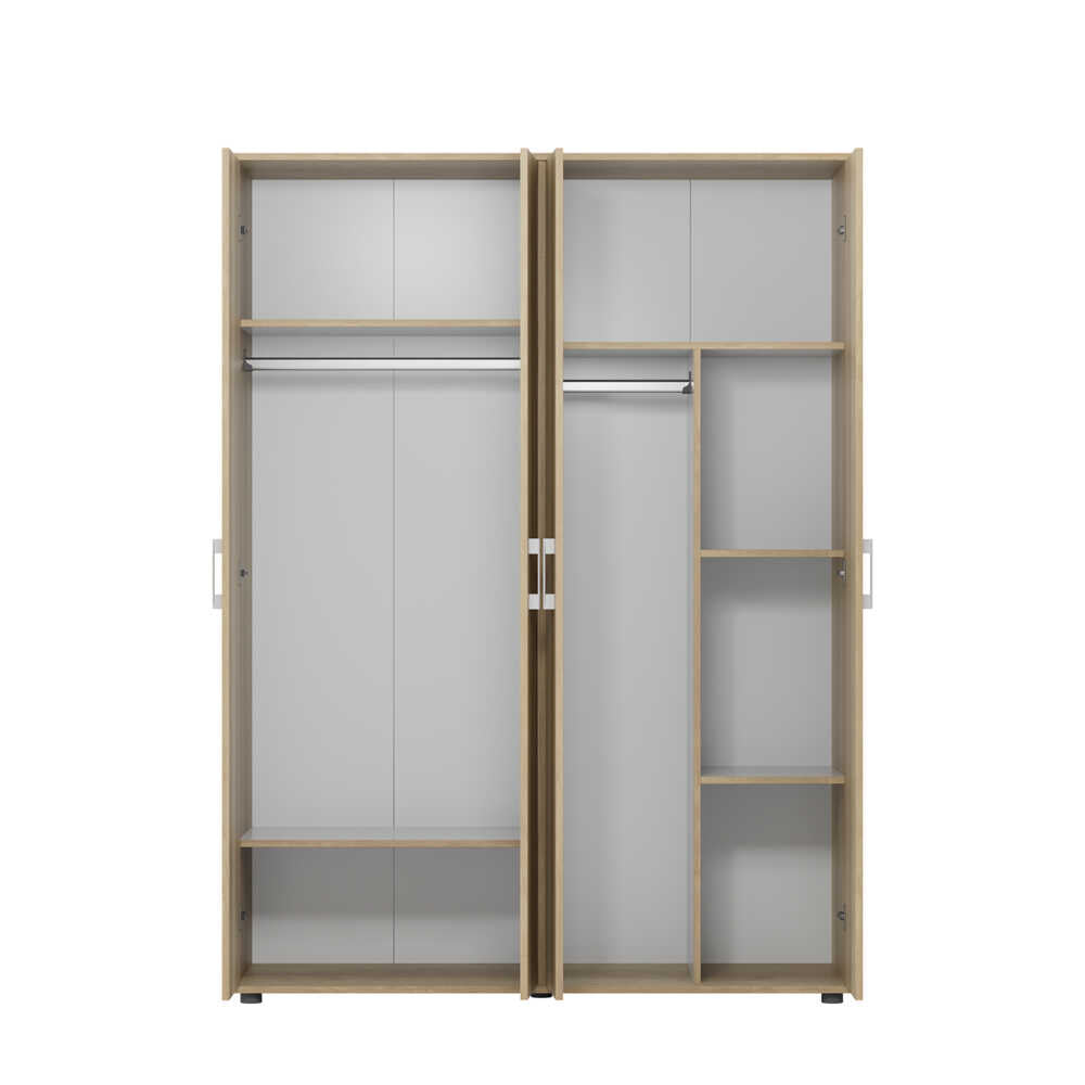 Dulap Haine GRD-640-TT-3 Home Collection® Trendline cu 4 usi, Natur, 137x187x51 cm