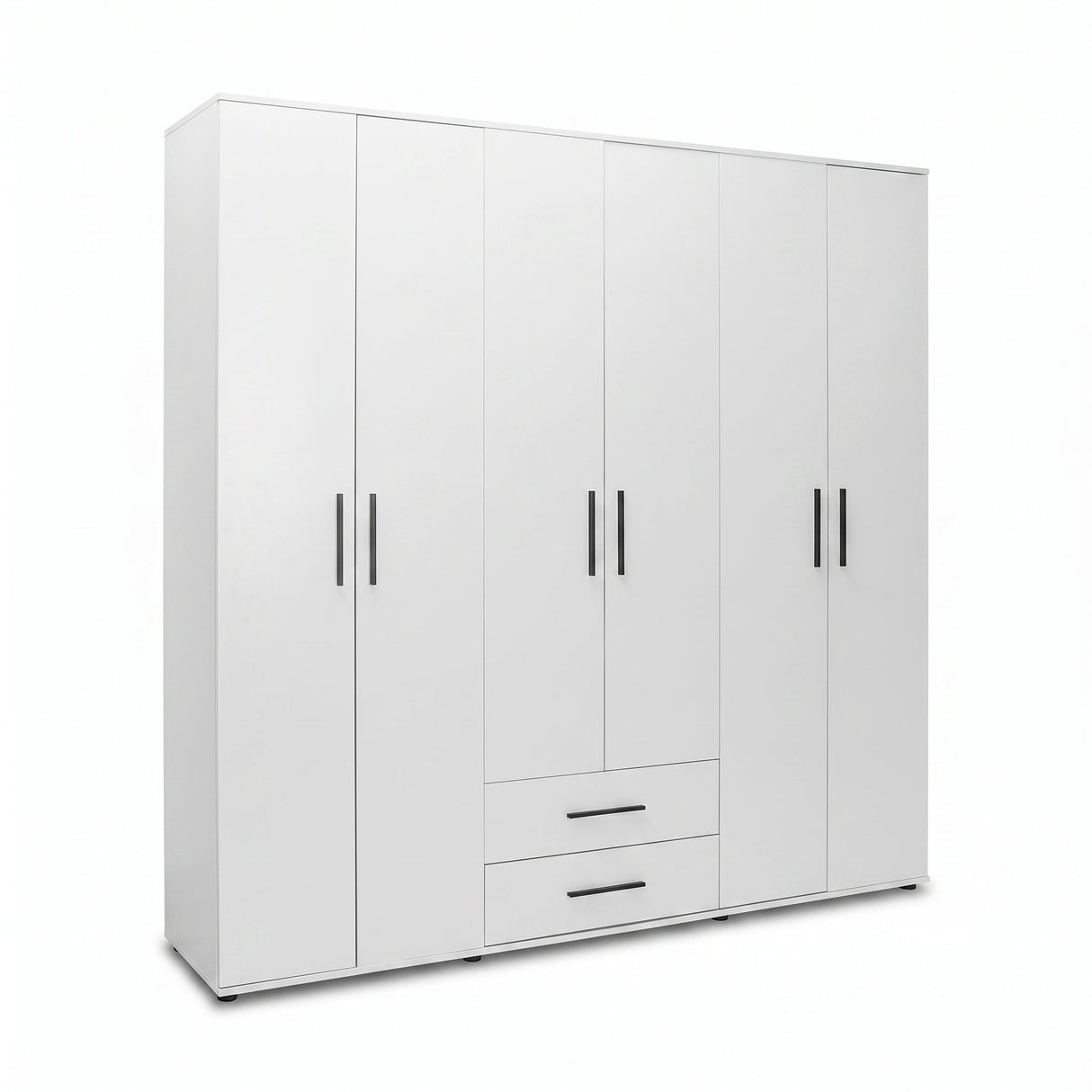 Dulap Haine GRD-662-BB-4 Home Collection® White, 6 usi, 2 sertare, Alb, 206x213x52 cm