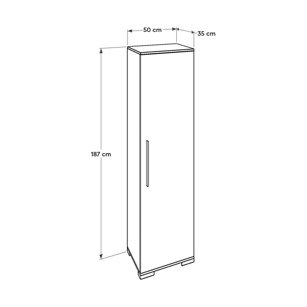 Dulap Multifunctional ADR-408-PP-1 Home Collection® Diamond, 8 rafturi, Usa reversibila, Alb, 50x187x35 cm