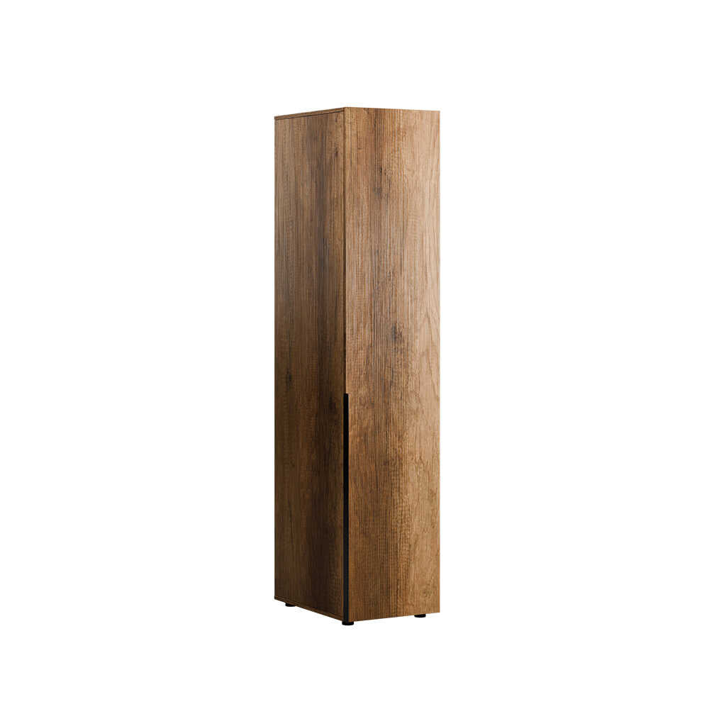 Dulap Multifunctional GRD-1710-DD-1 Home Collection® Oryana, 5 rafturi si umeras, usa reversibila, Alb - Nuc, 45x210x62 cm - Nuc | SKU: GRD-1710-DD-1, GRD-1710-OO-1