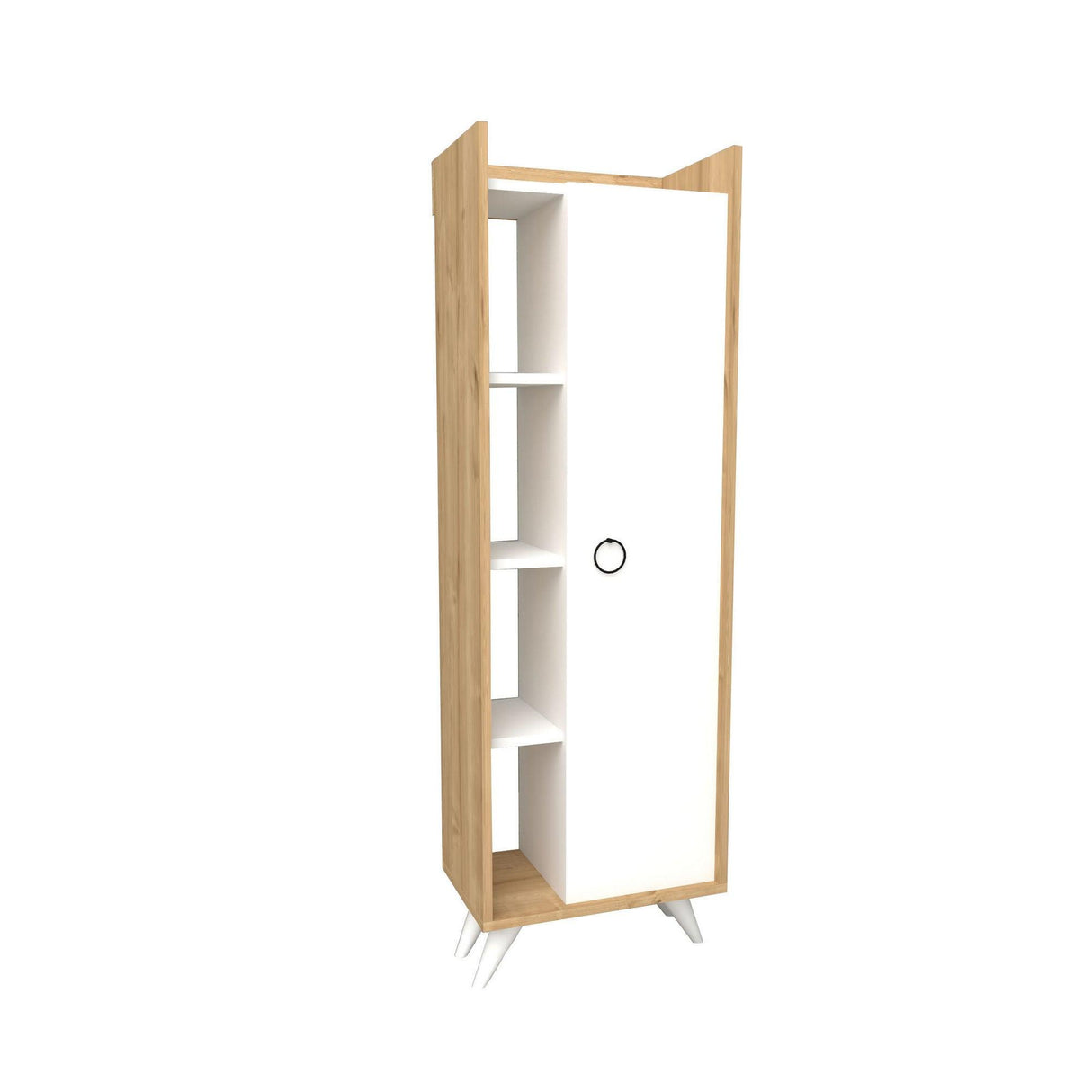 Dulap Multifunctional Ilgım cu Usa si 3 rafturi, Stejar, 50x32x140 cm
