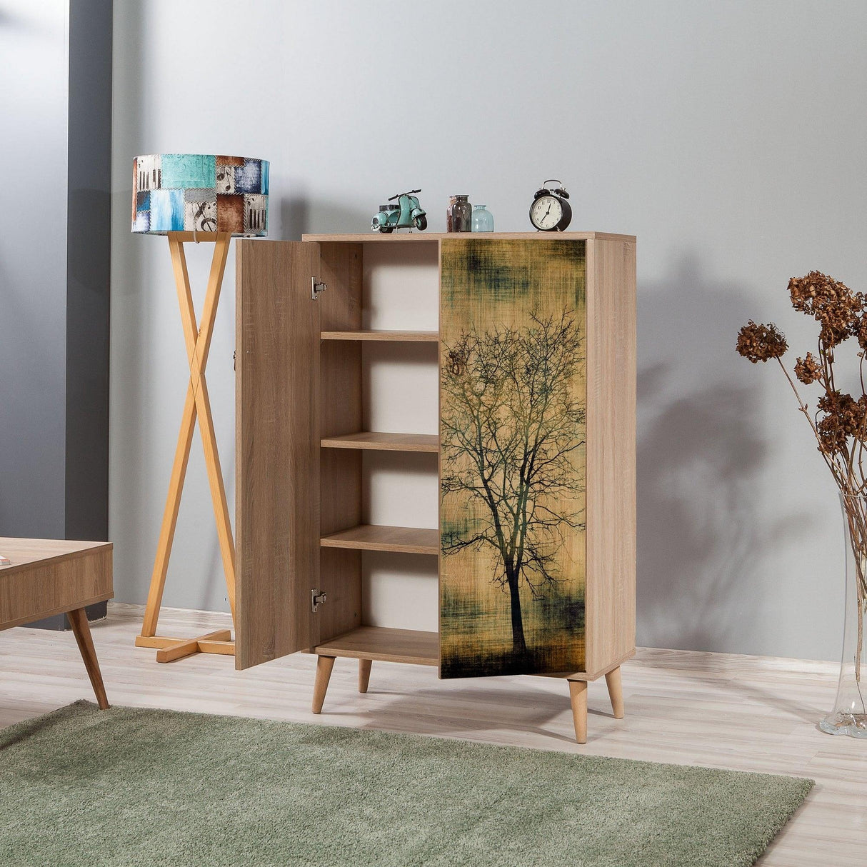 Dulap Multifunctional Multibox 13, Stejar Sonoma, 127x36x80 cm