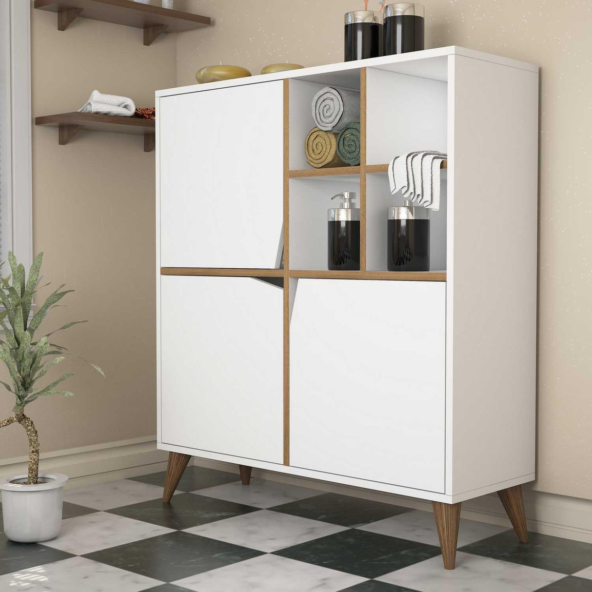 Dulap Multifunctional Pulse, Alb, 30x115x100 cm