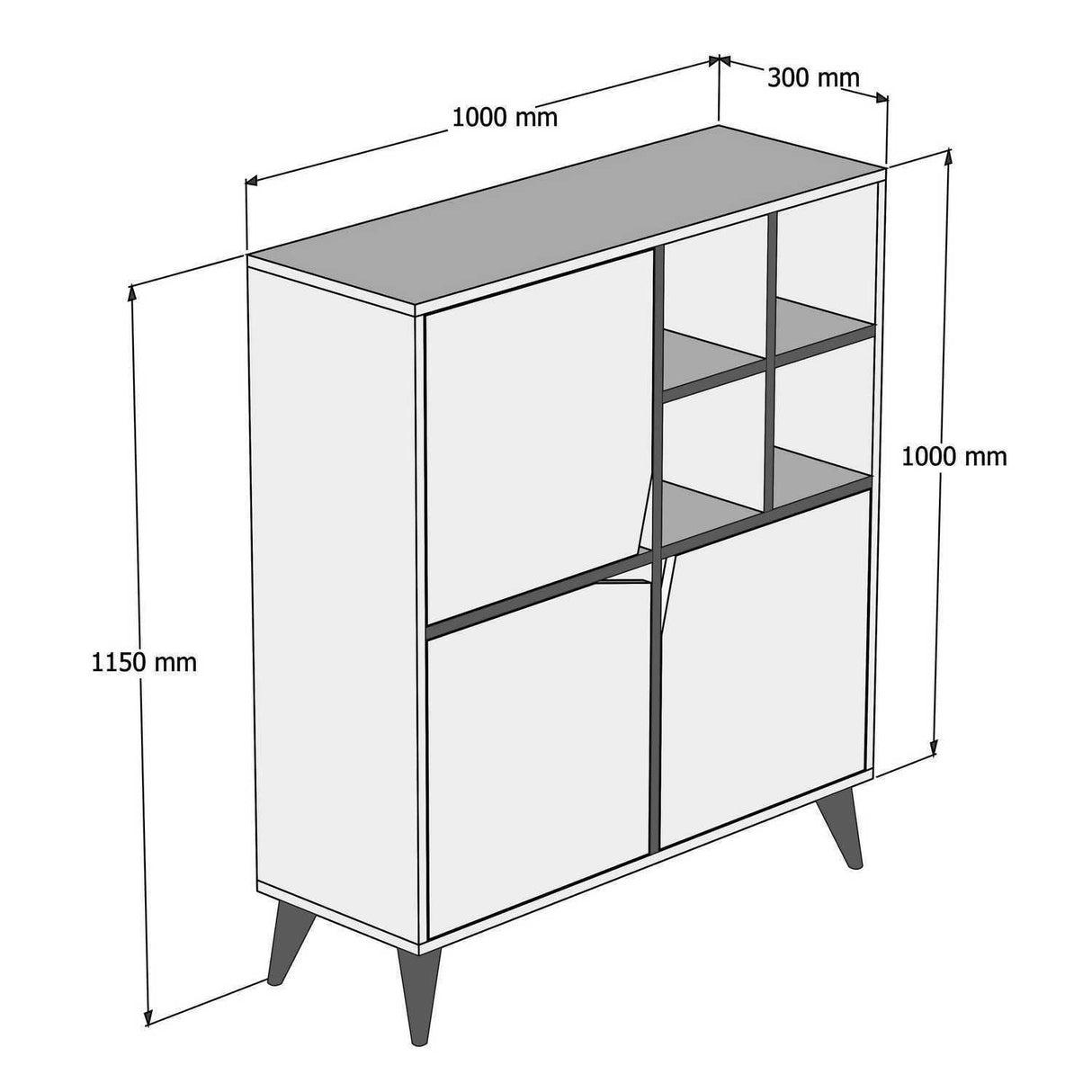 Dulap Multifunctional Pulse, Alb, 30x115x100 cm