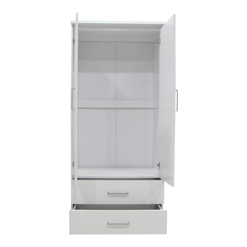 Dulap Olympus cu 2 usi si sertare, 81x57x183 cm - Alb