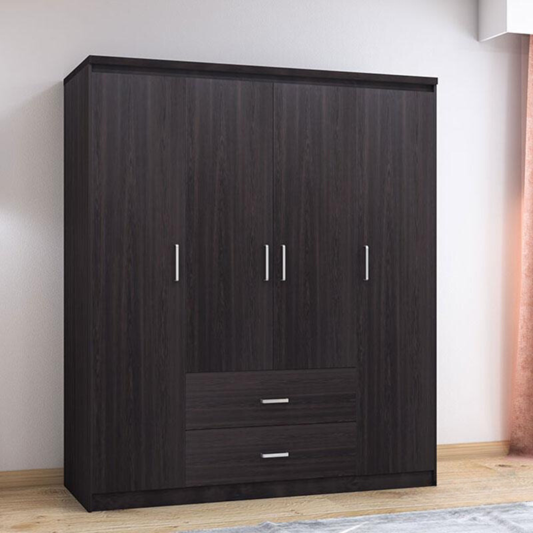 Dulap Olympus cu 4 usi si sertare 159x57x183 cm - Negru