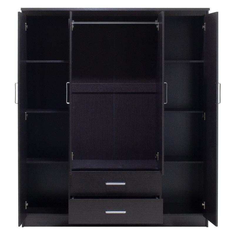 Dulap Olympus cu 4 usi si sertare 159x57x183 cm - Negru