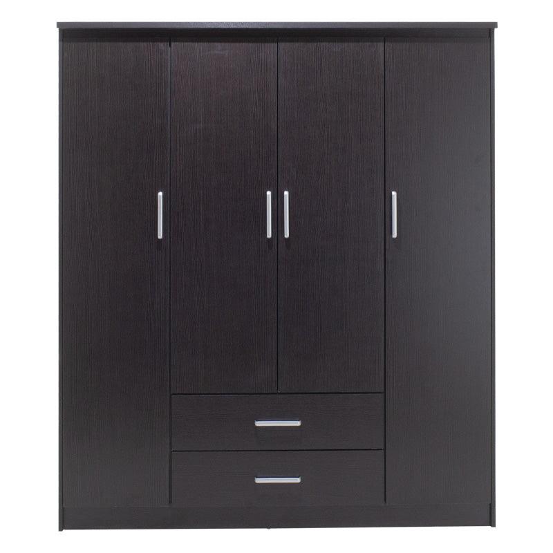 Dulap Olympus cu 4 usi si sertare 159x57x183 cm - Negru