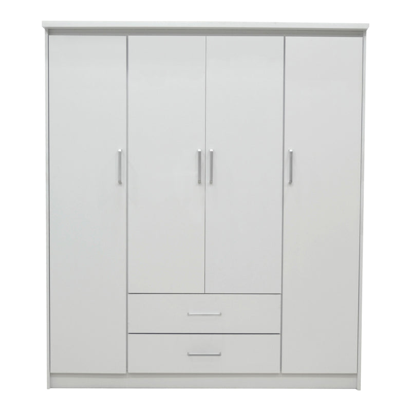Dulap Olympus cu 4 usi si sertare, Alb - Stejar, 159x57x183 cm - Alb