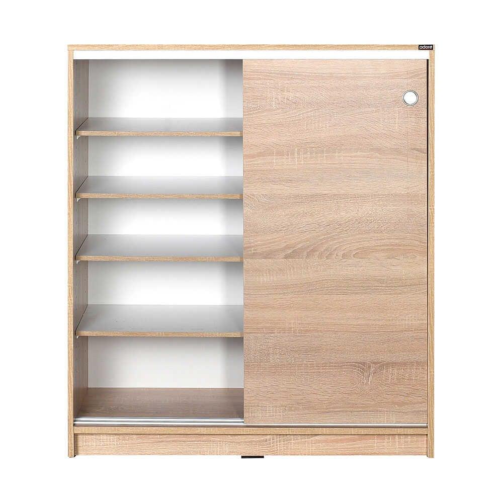 Dulap Pantofi ADR-322-BB-1 Home Collection® Diamond, 2 usi glisante, 5 rafturi, Alb - Natur, 91x105x37 cm - Natur | SKU: ADR-322-SS-1