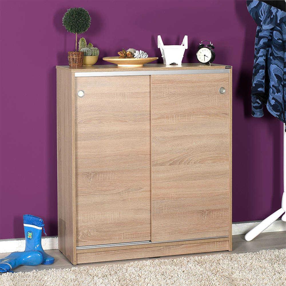 Dulap Pantofi ADR-322-BB-1 Home Collection® Diamond, 2 usi glisante, 5 rafturi, Alb - Natur, 91x105x37 cm - Natur | SKU: ADR-322-SS-1