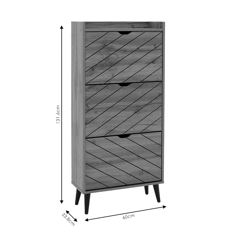 Dulap pantofi Thelma, 10-12 perechi, Sonoma, 60x24x132 cm