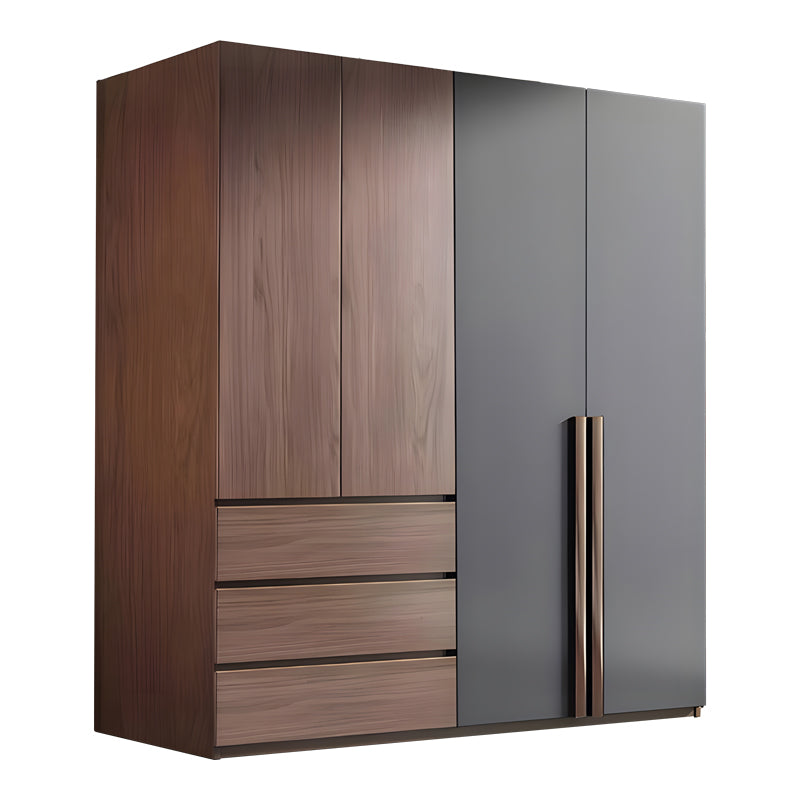 Dulap Sonlen cu 4 usi si 3 sertare, Nuc, 160x52x195 cm
