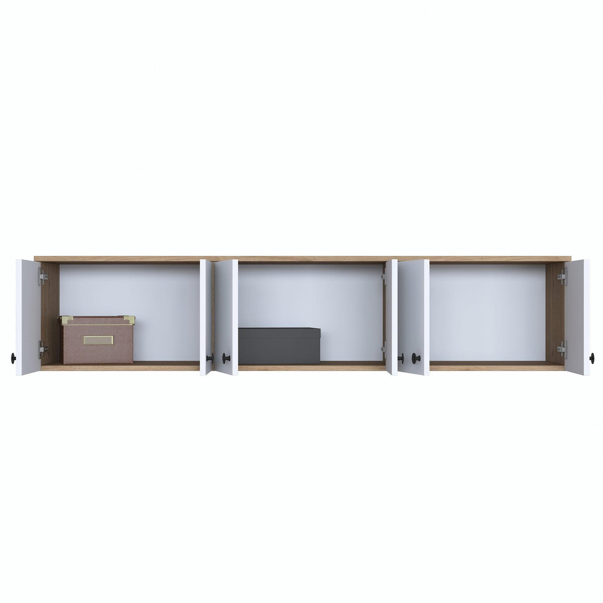 Dulap suspendat 6 usi Svensson, Alb - Nuc Alb, 180x44x38 cm - Nuc Alb