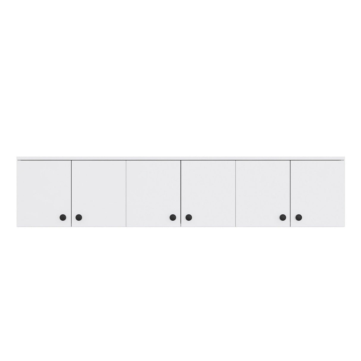 Dulap suspendat 6 usi Svensson, Alb - Nuc Alb, 180x44x38 cm - Alb