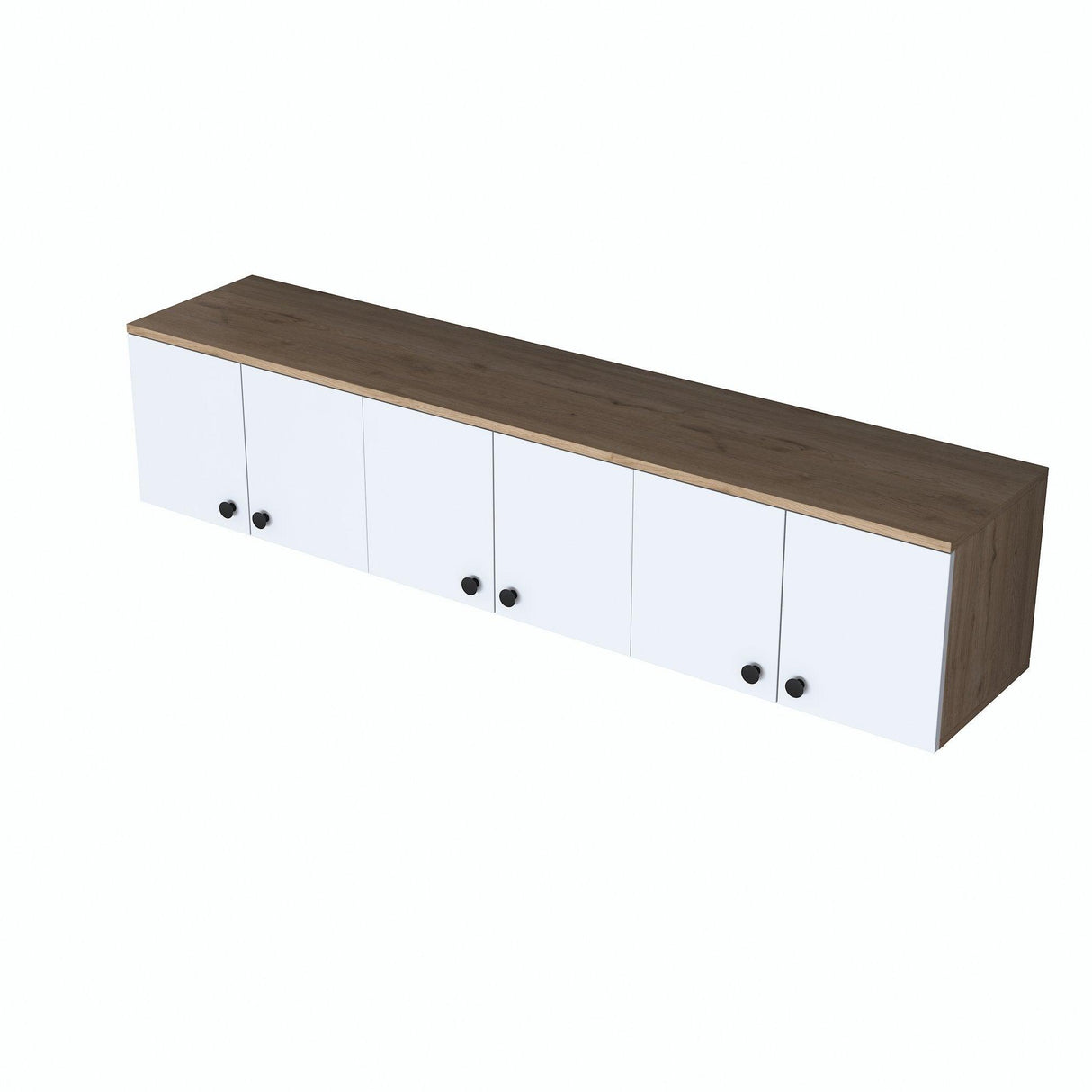 Dulap suspendat 6 usi Svensson, Alb - Nuc Alb, 180x44x38 cm - Nuc Alb