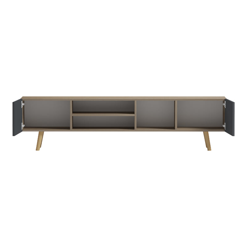 Dulap TV cu rafturi Osclo, Modern, Lemn, Sonoma-Antracit, 160x30x54 cm
