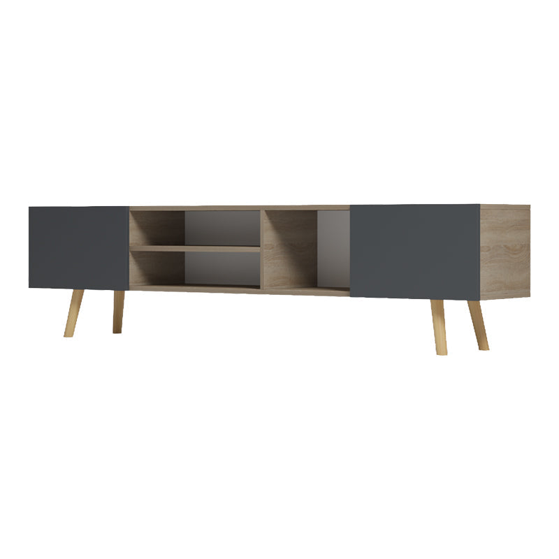 Dulap TV cu rafturi Osclo, Modern, Lemn, Sonoma-Antracit, 160x30x54 cm