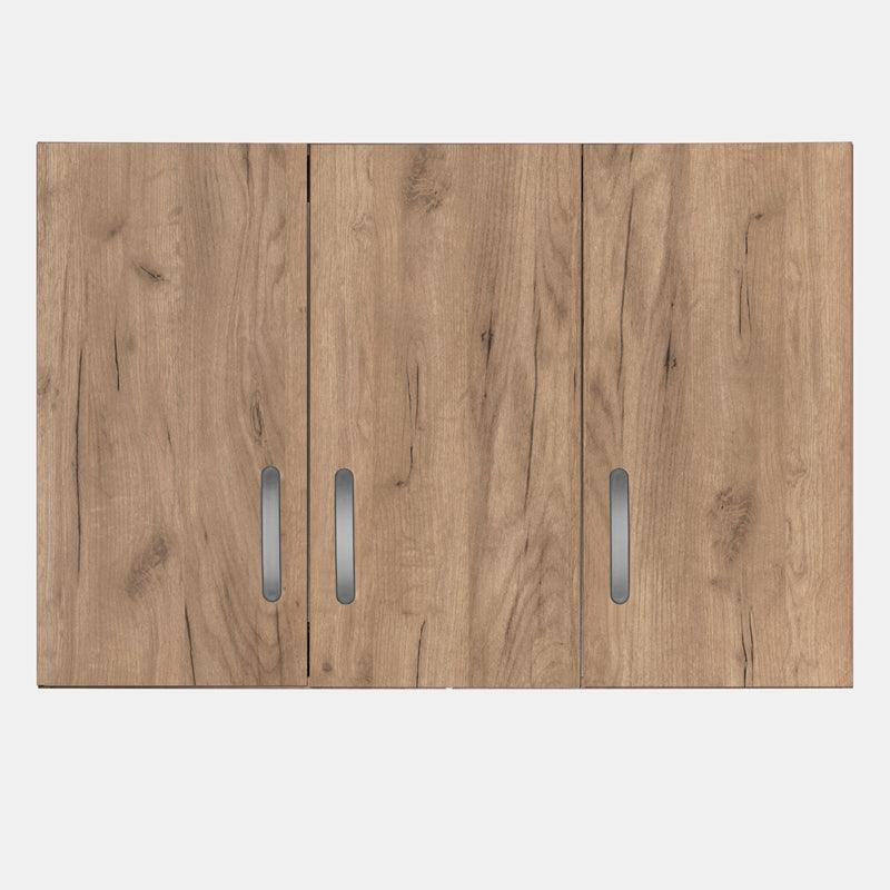 Dulap Zelia 3 usi, Alb - Natural, 90x42x60 cm - Natural