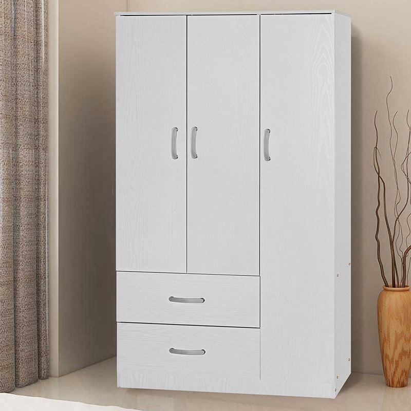 Dulap Zelia cu 2 usi si sertare, 90x42x180 cm - Alb