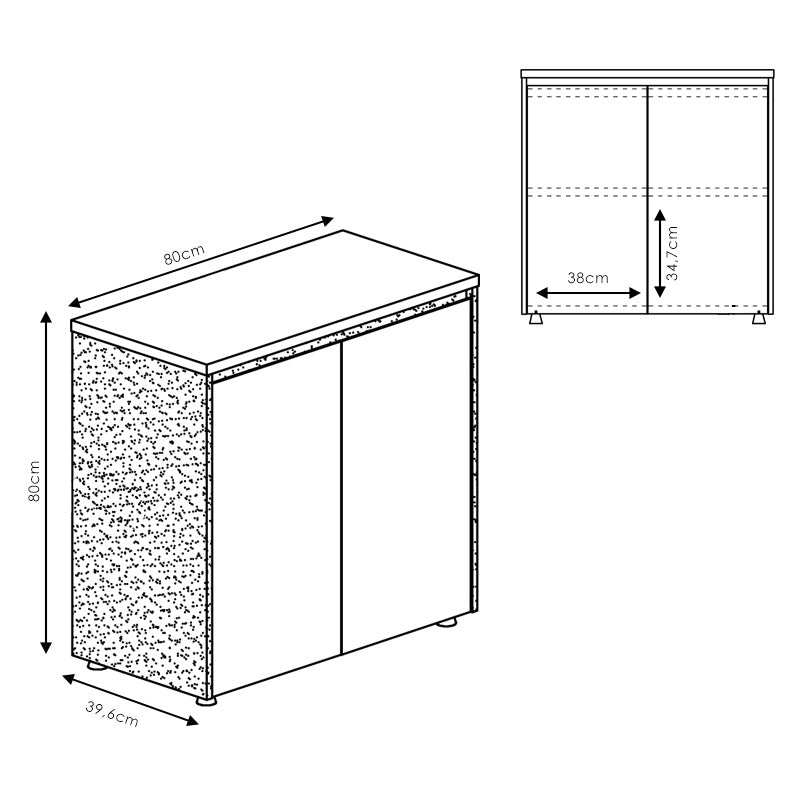 Dulapuri de birou joase cu rafturi Oscar, Lemn, Nuc, 200x40x80 cm