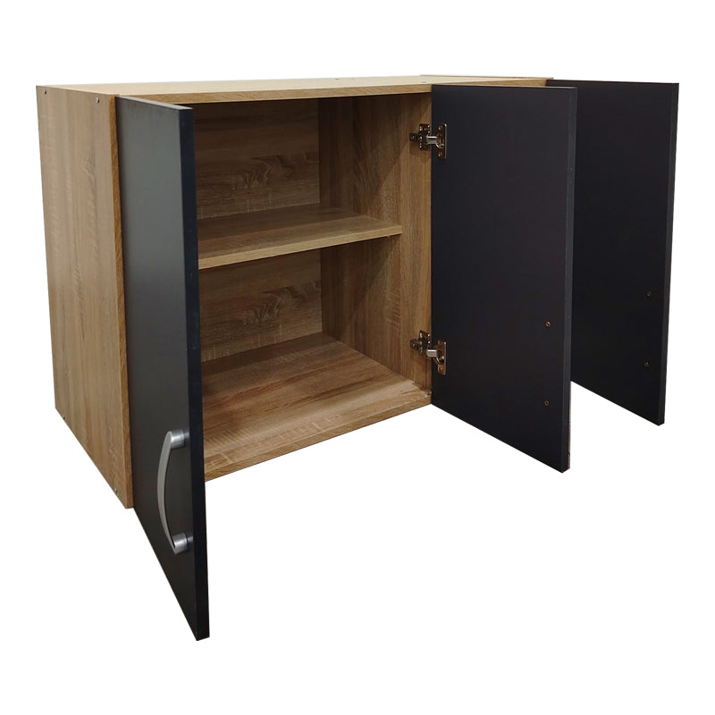 Etajera dulap Athos cu 3 usi, 90x41x60 cm - Sonoma-Antracit
