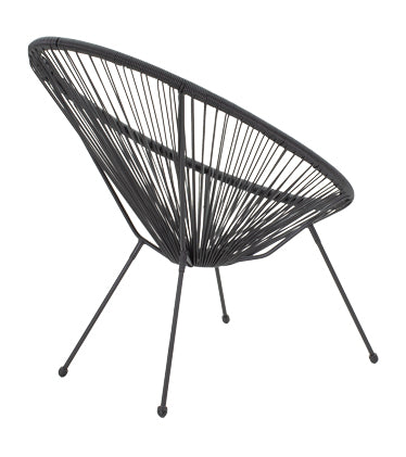 Fotoliu Acapulco metal negru- pe negru, 71x76x85 cm
