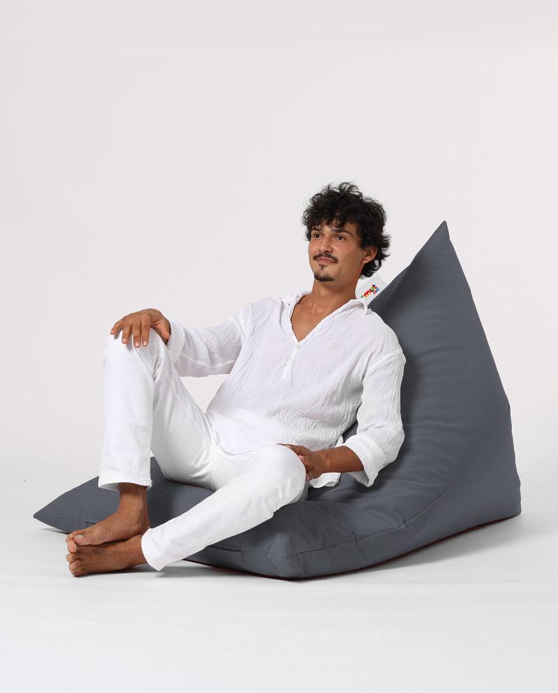 Fotoliu Bean Bag XL, Garden Bean Bag Borini, 145x90x35 cm - Gri inchis