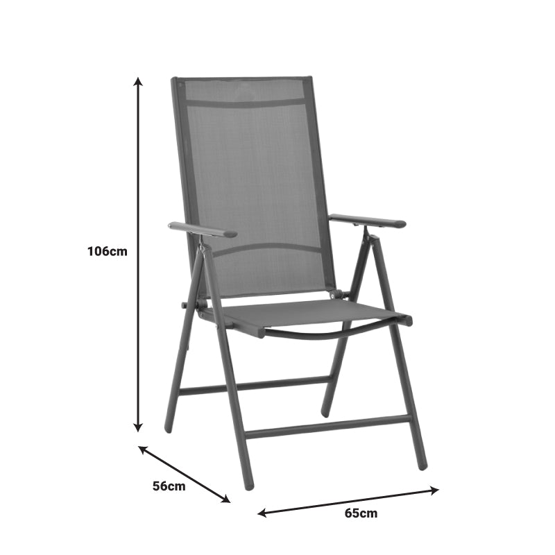Fotoliu Candor metal antracit si textil, Gri, 65x56x106 cm